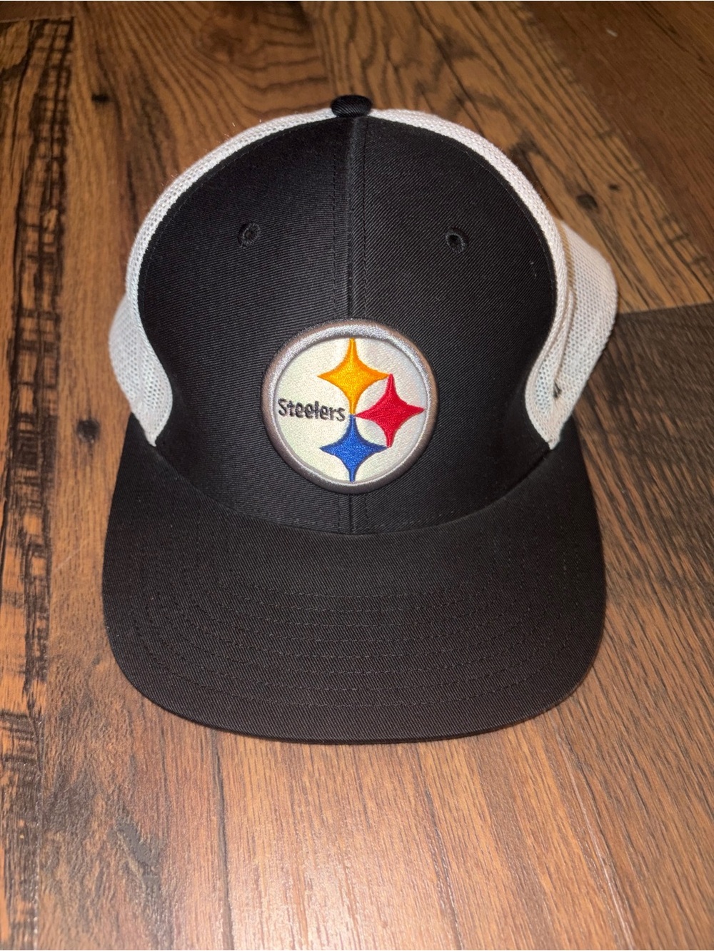 Pittsburgh Steelers Black and White Trucker Hat